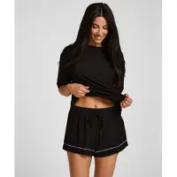 Hunkemoller Calças de pijama 'Essential' preto / branco