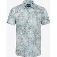 KOROSHI Camisa cinzento / verde pastel / branco