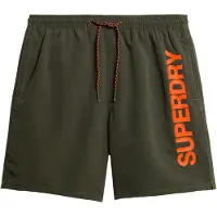 Superdry para homem. M3010236A Fato de banho em material reciclado com grafismos desportivos verdes (M), Beachwear, Sustentável, Poliéster r
