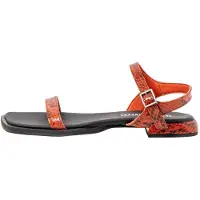 Art para mulher. 12000S188003_006 Sandálias de couro 2000S Bergamo laranja (37), Plano, 1 a 3cm, Fivela, Casual
