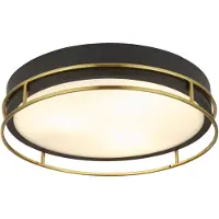Searchlight Candeeiro de teto Phoenix, Ø 40 cm, preto / latão, IP44