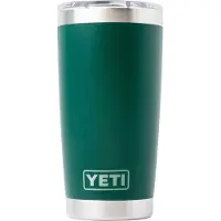 Yeti Rambler Tumbler Cup 20oz Mag Slider Lid, Black Forest Green, copo térmico com tampa, 591 ml