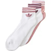 Adidas Meias '3-Stripes Ankle 3 Pairs' malva / cyclam / branco