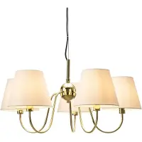 By Rydens Lustre Lynx in brass/white, 5 lights, metal/cloth
