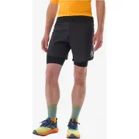 Compressport - Vestuário trail corrida - Trail Racing 2-In-1 Short M Black para Homem - Tamanho M - Preto