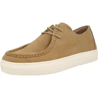 Pepe Jeans para homem. PMS000056 Sapatilhas de pele Camden North bege (43), Plano, Serraje, Cordão, Casual