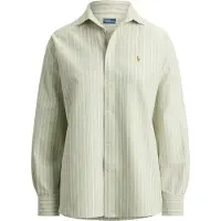 Ralph Lauren para mulher. 211B21507001 Camisa oxford de algodão Relaxed Fit verde (S), Casual, Manga comprida