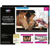 Zieler Kit De Pintura Paint By Numbers Horses