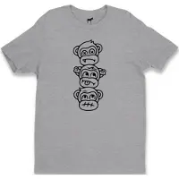 Audacious Concept T-shirt Three Wise Monkeys S, cinza