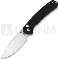 CJRB Navalha Pyrite Button Lock Black G10 Stonewashed Blade