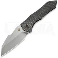 We Knife Navalha High-Fin XL, Diamond Pattern Polished Ti, Satin