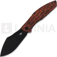 Bestech Navalha Lockness - Blackwash - G10, preto, laranja