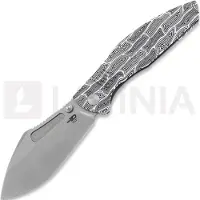 Bestech Navalha Lockness - Stonewash - G10, preto, branco