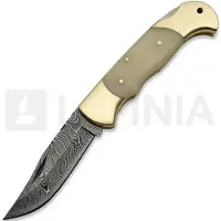 Damascus Navalha Lockback Bone