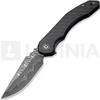 CIVIVI Navalha Bluetick Damascus, Carbon Fiber Overlay/Black G-10