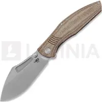 Bestech Navalha Lockness - Stonewash - Natural Canvas Micarta