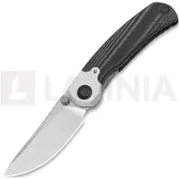 Kizer Cutlery Navalha Pioneer Drop Point, Black Micarta & Aluminum, Stonewash
