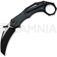 We Knife Navalha Tayra, Tiger Stripe & Black Ti, Black SW & Satin