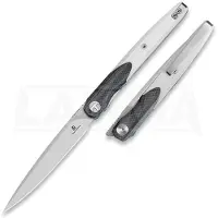 Bestechman Navalha Lanza - Satin + Stonewash - G10, preto, branco