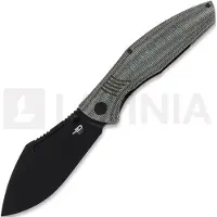 Bestech Navalha Lockness - Blackwash - Black Canvas Micarta
