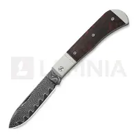 Kizer Cutlery Navalha Trestle D Damascus, Gray Aluminum & Leopardwood