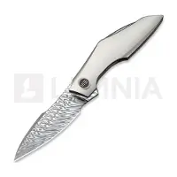 We Knife Navalha Krait Snake Damasteel, Gray Titanium