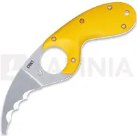 CRKT Faca Bear Claw, faca serrilhada, amarelo
