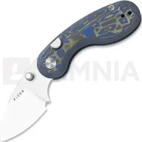Kizer Cutlery Navalha Microbe 14C28N, Blue Vortex Micarta, Stonewashed