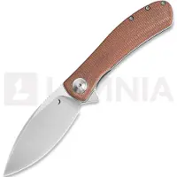 Trollsky Knives Navalha Mandu EVO 14C28N, Brown Micarta, Satin