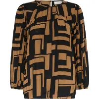 Kaffe Blusa 'Lorina Amber' castanho / preto