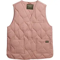 Superdry para mulher. W5011947A Colete Quilted Lite Liner cor-de-rosa (XL), Casual, Poliéster