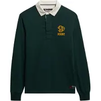 Superdry para homem. M6010909A Pólo Vintage Athletic Eagle verde escuro (L), Casual, Algodão, Manga comprida
