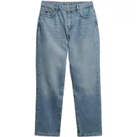 Superdry para mulher. W7011259A Calças de ganga Mid Rise Straight azul (26/32), Casual, Algodão, Denim