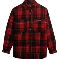 Superdry para mulher. W4010496A Camisa Check Lined vermelha (XS), Vermelho, Casual, Poliéster, Manga comprida