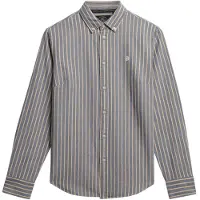 Superdry para mulher. W4010565A Camisa oxford de corte justo azul (XL), Casual, Algodão, Manga comprida