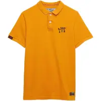 Superdry para homem. M1110449A Polo Vintage Athletic amarelo (L), Casual, Algodão, Manga curta