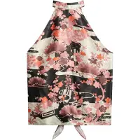 Superdry para mulher. W6012024A Top halter jacquard Goshodoki rosa (M), Casual, Sapatos de Festa, Viscoso, Sem mangas / correias