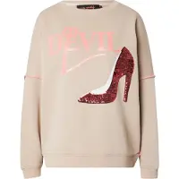 Miss Goodlife Sweatshirt 'Devil' cappuccino / coral / vermelho rubi / branco
