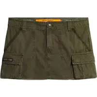 Superdry para mulher. W7210305A Saia Utility Parachute verde (S), Casual, Algodão