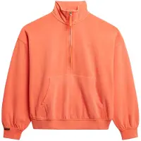 Superdry para mulher. W2012386A Moletom com meio fecho Studios Half coral (S), Casual, Algodão