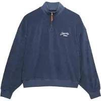 Superdry para mulher. W2012599A Camisola Heritage Terry azul (XS), Casual, Algodão