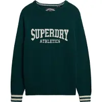Superdry para mulher. W6110629A Camisola de malha de algodão verde (XL), Casual