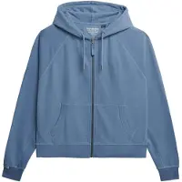 Superdry para mulher. W2012543A Moletom com capuz Studios Relaxed azul (S), Casual, Algodão