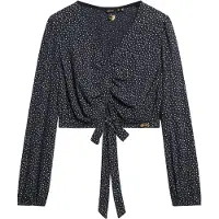 Superdry para mulher. W6011553A Blusa Vintage marinho (S), Casual, Algodão, Manga comprida