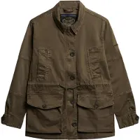 Superdry para mulher. W5011936A Casaco castanho de cintura descaída (M), Marrom, Casual, Algodão