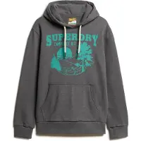 Superdry para homem. M2013699A Sweatshirt gráfica Lo-Fi Outdoor cinzenta (S), Casual, Cinza, Algodão orgânico, Sustentável