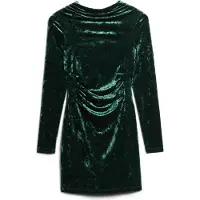 Superdry para mulher. W8011367A Vestido Velvet de manga comprida verde (L), Sapatos de Festa, Poliéster