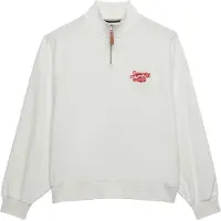 Superdry para mulher. W2012599A Camisola Heritage Terry Half Zip bege (M), Casual, Algodão