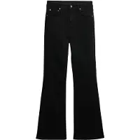 Superdry para mulher. W7011260A Calças de ganga Mid Rise Flare preto (26/30), Casual, Algodão