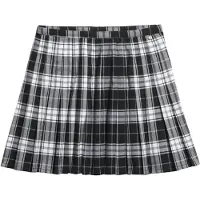 Superdry para mulher. W7210208A Minissaia plissada xadrez preta (L), Preto, Casual, Poliéster